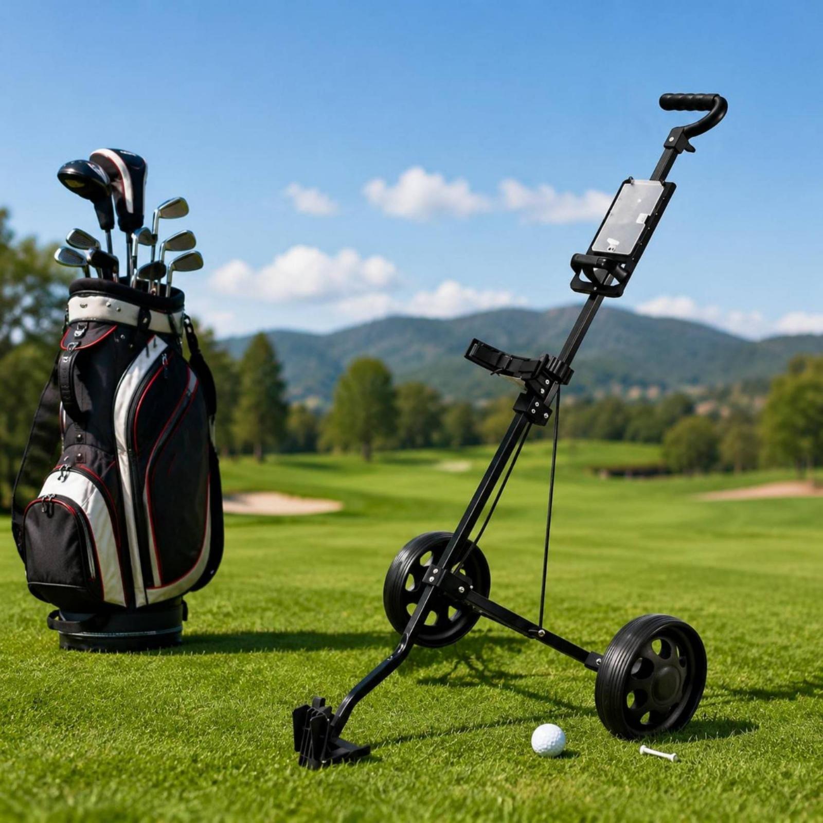 Chariot de golf pliable à deux - Practice Equipment For Golf avis et prix